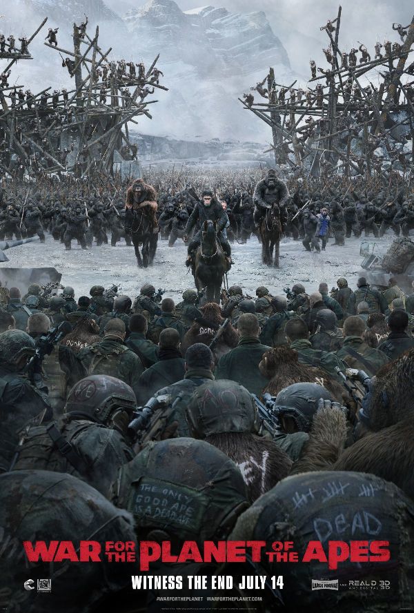 'War for the Planet of the Apes 3D' movie poster